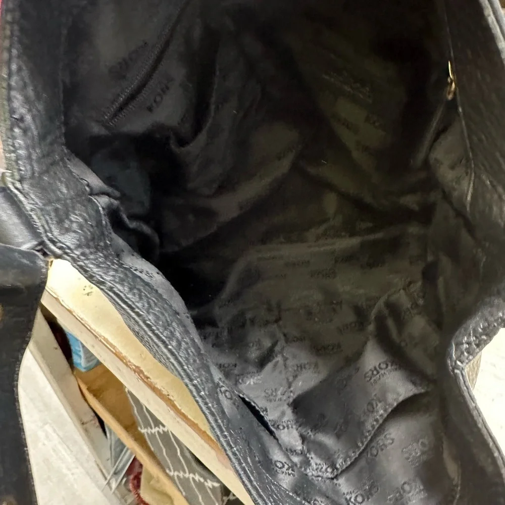 Michael Kors Black Pebbled Leather Shoulder Bag